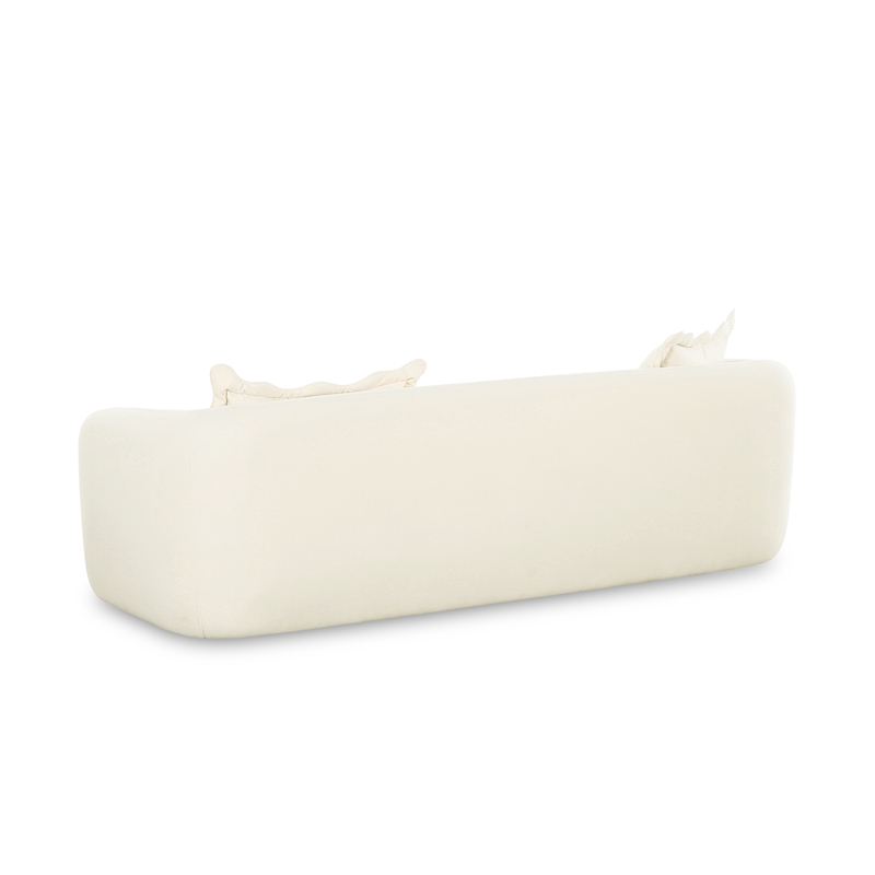 Lou Cream Performance Velvet Sofa