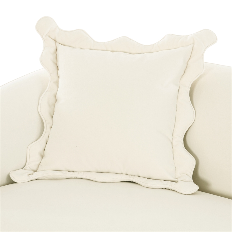 Lou Cream Performance Velvet Sofa