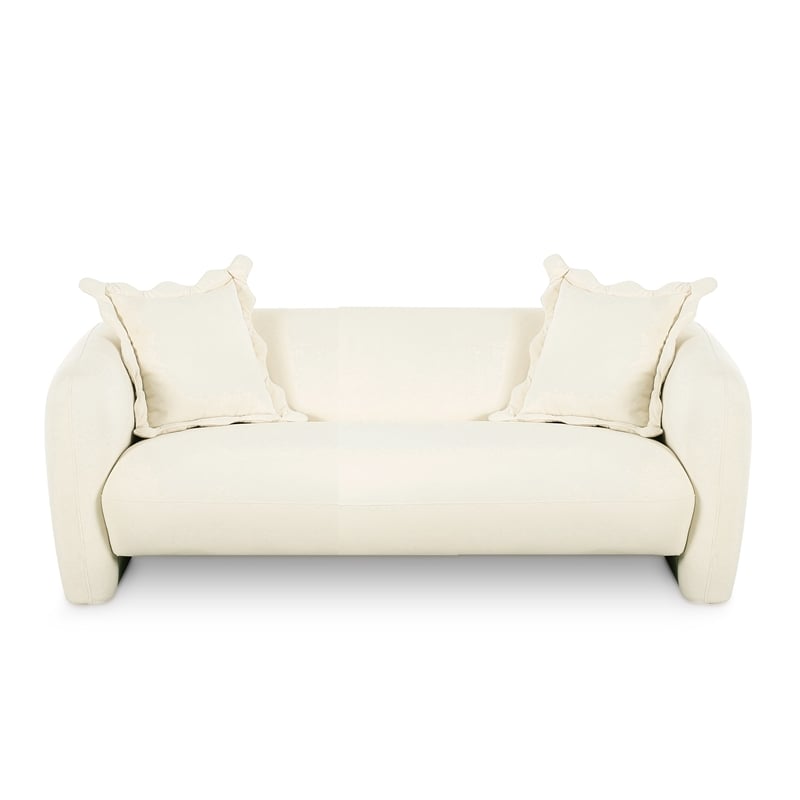 Lou Cream Performance Velvet Loveseat