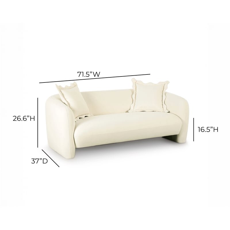 Lou Cream Performance Velvet Loveseat