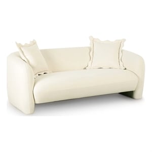 Lou Cream Performance Velvet Loveseat