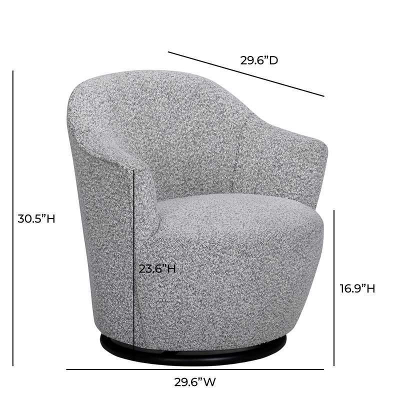 Skyla Gray Boucle Swivel Chair