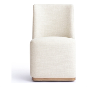 Melissa Cream Performance Fabric Rolling Dining Chair