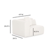 Tarra Cream Chenille Modular LAF Corner Chair