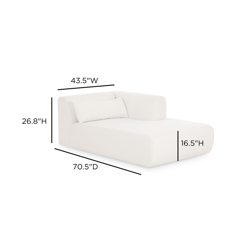 Tarra Cream Chenille Modular RAF Chaise