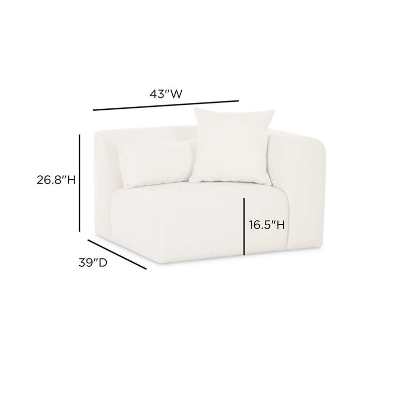 Tarra Cream Chenille Modular RAF Corner Chair