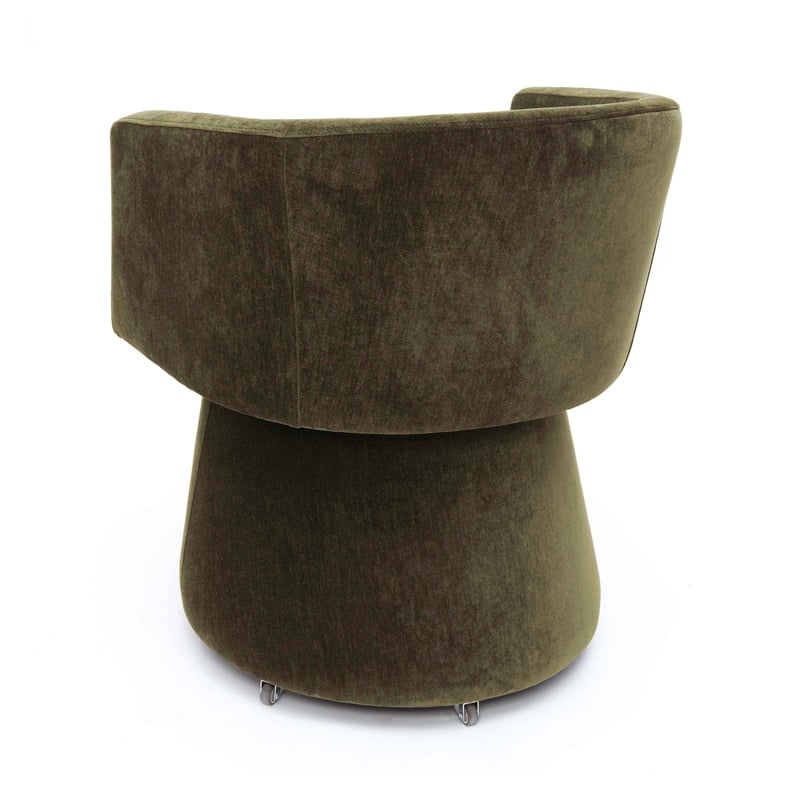 Kristen Moss Olive Green Upcycled Chenille Rolling Desk Chair