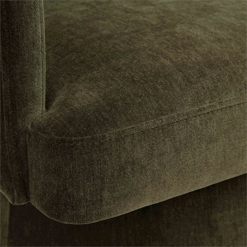 Kristen Moss Olive Green Upcycled Chenille Rolling Desk Chair