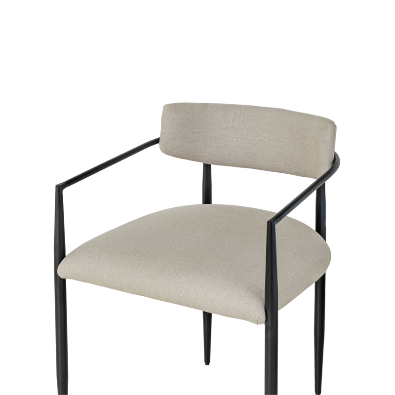Forte Forged Iron Upholstered Dining Chair