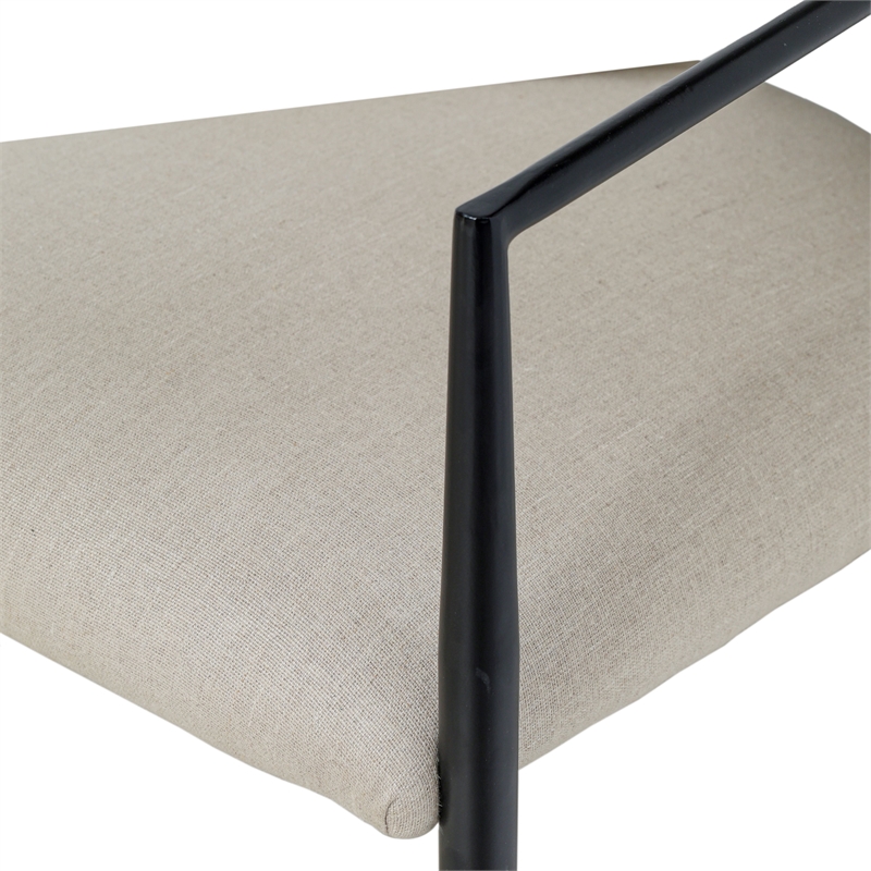 Forte Forged Iron Upholstered Dining Chair