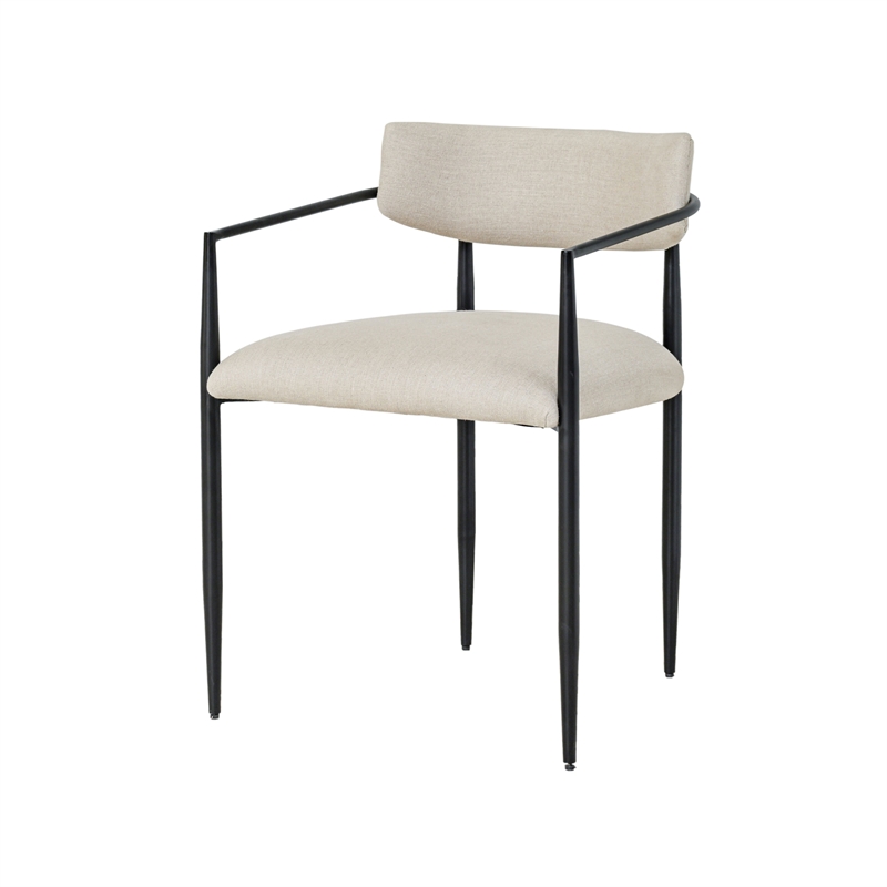 Forte Forged Iron Upholstered Dining Chair