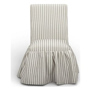 Gertrude Striped Khaki Linen Dining Chair