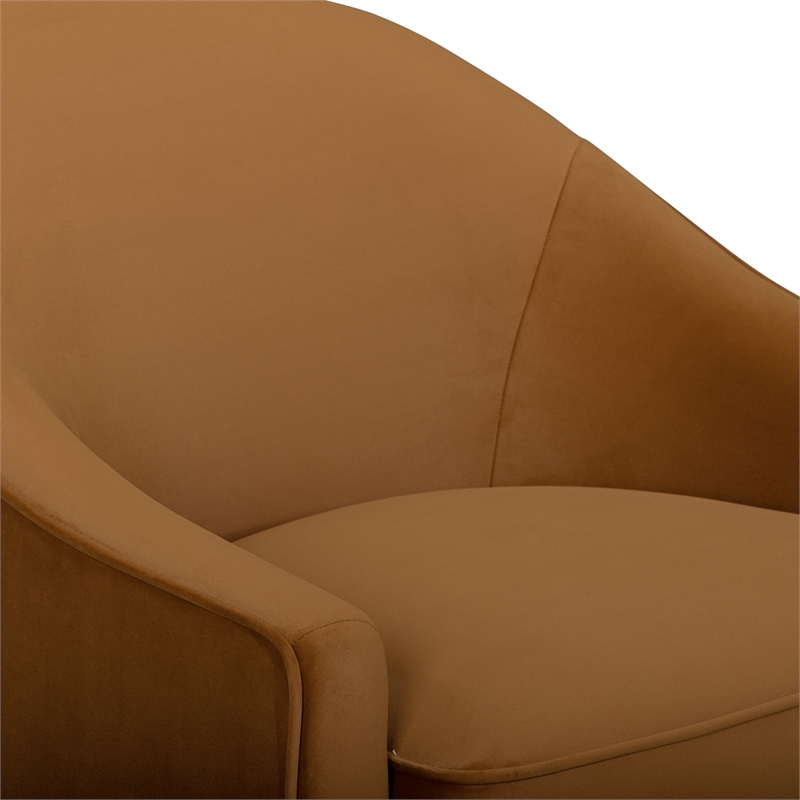 TOV Furniture  Cettie Cognac Velvet Accent Chair