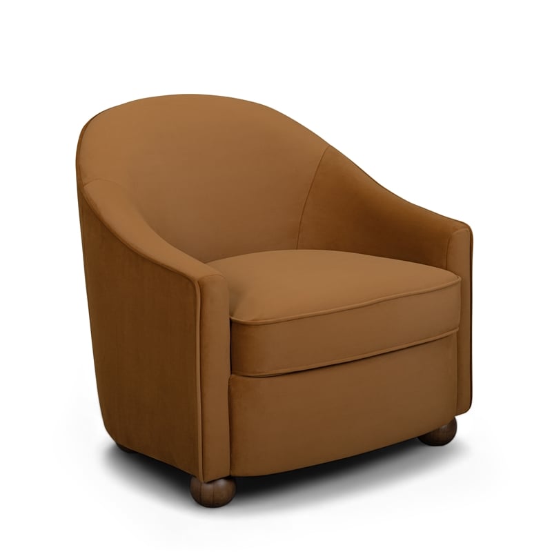 TOV Furniture  Cettie Cognac Velvet Accent Chair