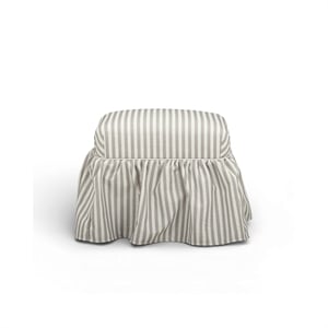 TOV Furniture Gertrude Striped Khaki Linen Ottoman