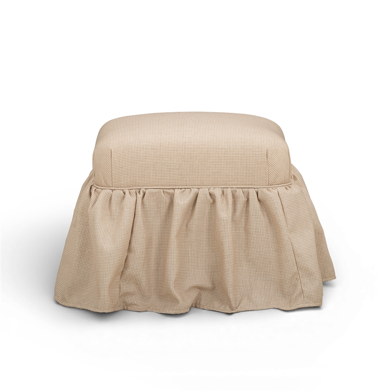 Gertrude Checkered Yellow Linen Ottoman