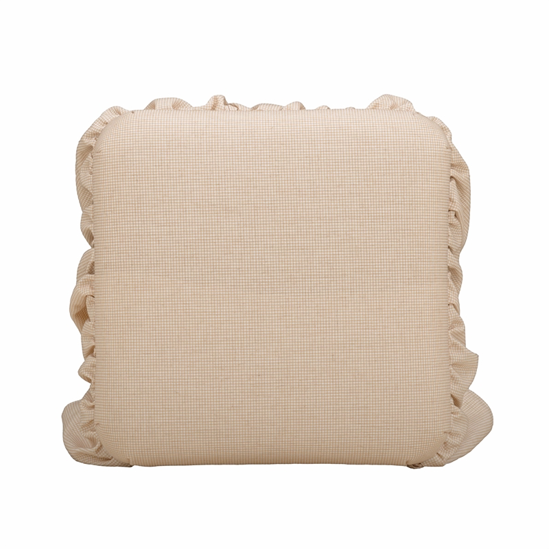 Gertrude Checkered Yellow Linen Ottoman