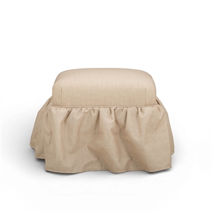 Gertrude Checkered Yellow Linen Ottoman