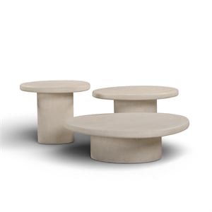 Jade Cream Concrete Indoor/Outdoor Nesting Table Set