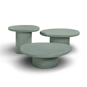 Jade Green Concrete Indoor/Outdoor Nesting Table Set