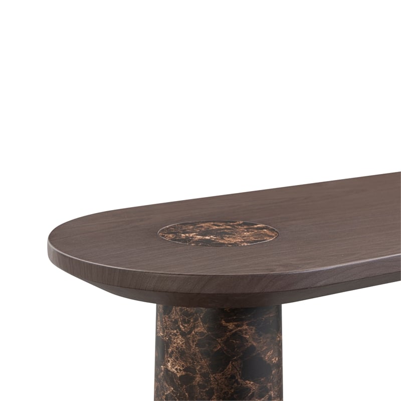 Braya Faux Emperador Marble Console Table