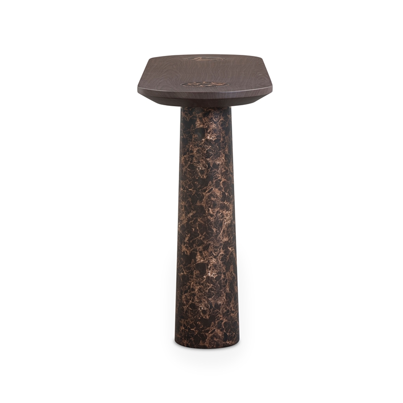 Braya Faux Emperador Marble Console Table