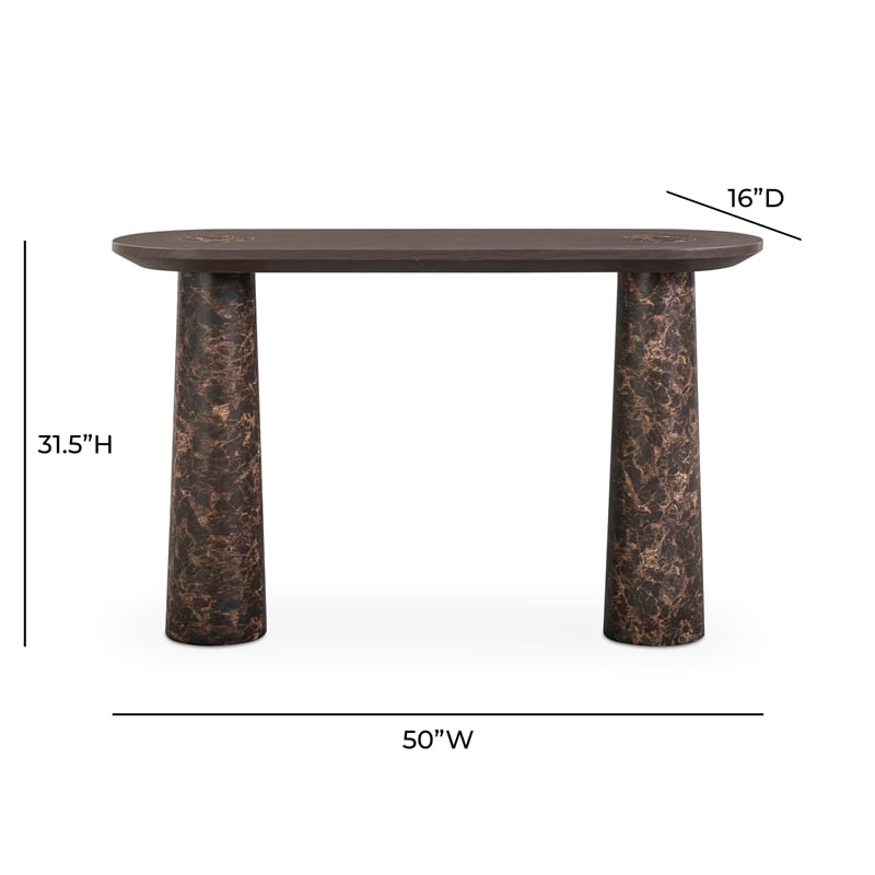Braya Faux Emperador Marble Console Table