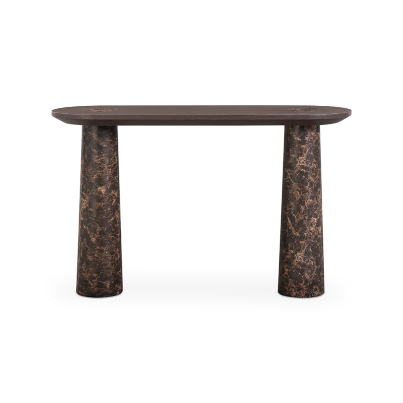 Braya Faux Emperador Marble Console Table