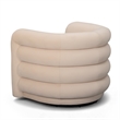 Curves Peach Velvet Swivel Accent Chair