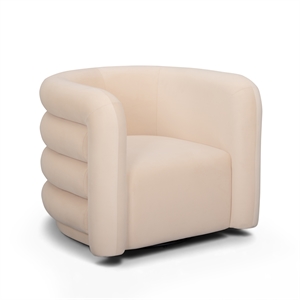 Curves Peach Velvet Swivel Accent Chair