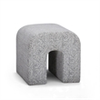 Desi Black and White Woven Fabric Ottoman