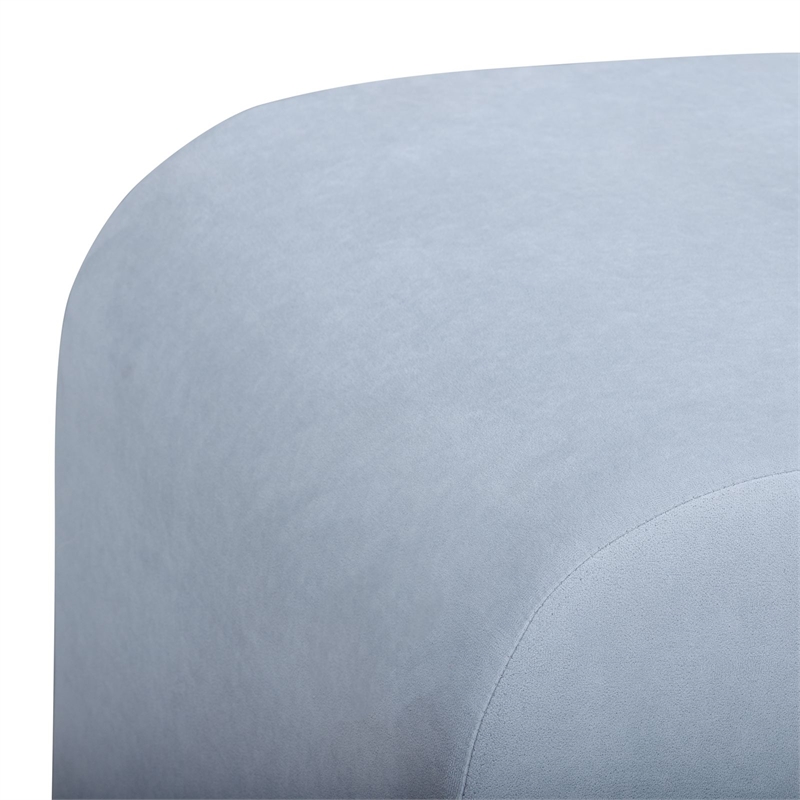 Desi Light Blue Velvet Ottoman