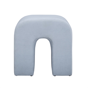 Desi Light Blue Velvet Ottoman
