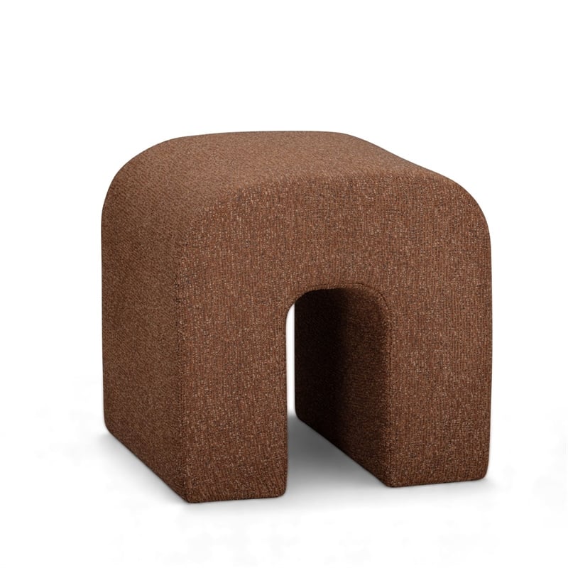 Desi Red Woven Fabric Ottoman