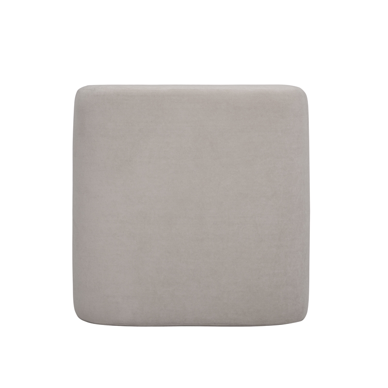 Desi Taupe Velvet Ottoman
