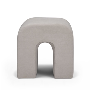 Desi Taupe Velvet Ottoman