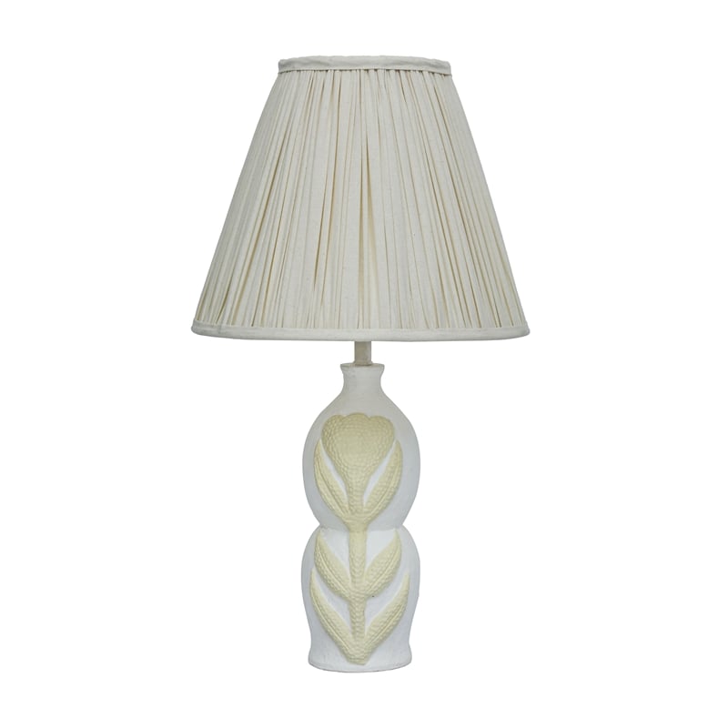 Edith Curved Papier Mache Flower Pleated Table Lamp