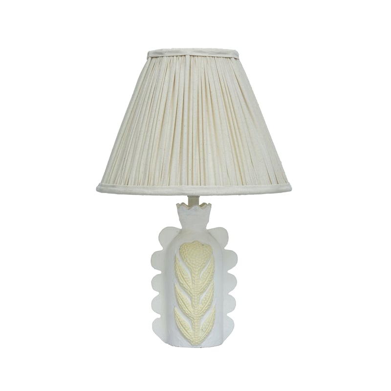 Edith Scalloped Papier Mache Flower Pleated Table Lamp