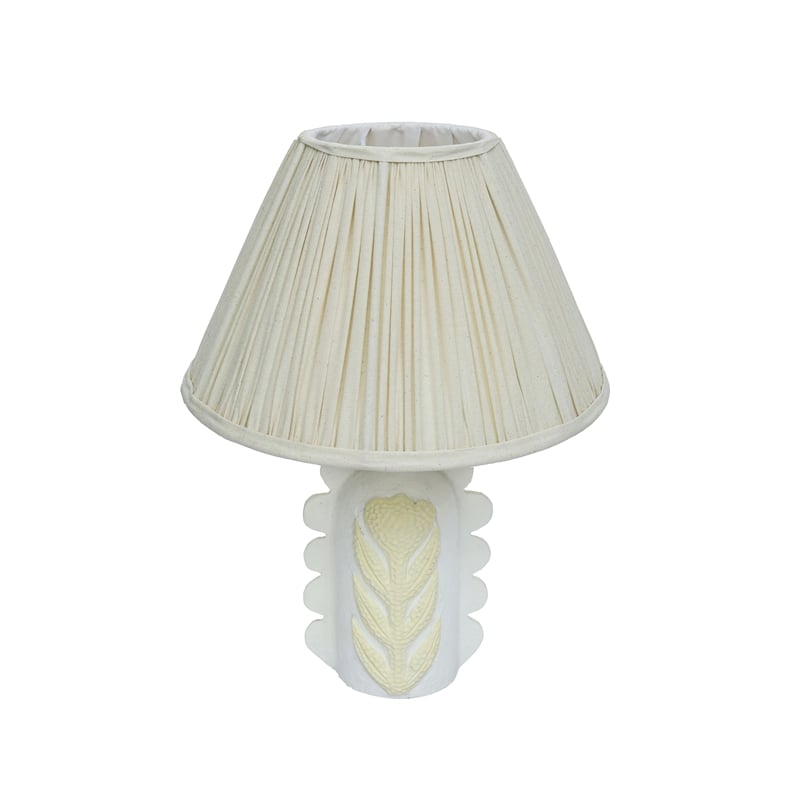 Edith Scalloped Papier Mache Flower Pleated Table Lamp