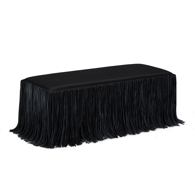 Shag Me Black Performance Vegan Leather Bench