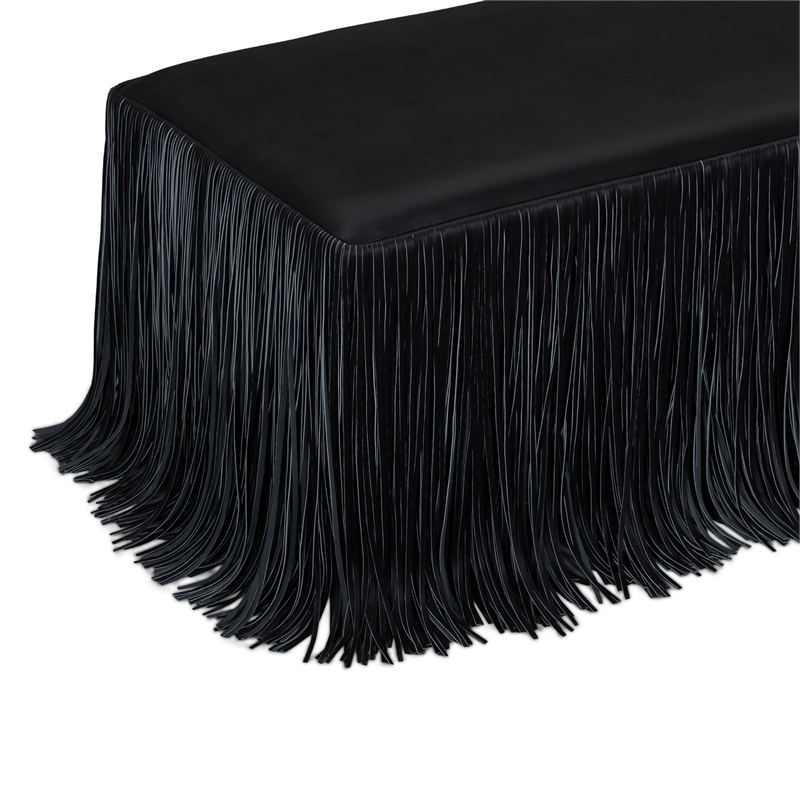 Shag Me Black Performance Vegan Leather Bench