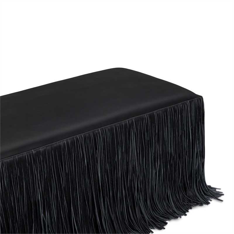 Shag Me Black Performance Vegan Leather Bench