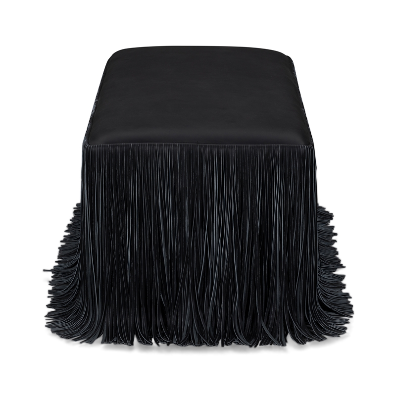 Shag Me Black Performance Vegan Leather Bench