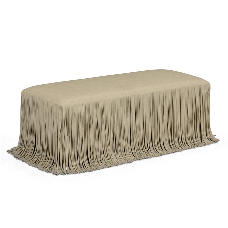 Shag Me Distressed Tan Performance Vegan Leather Bench