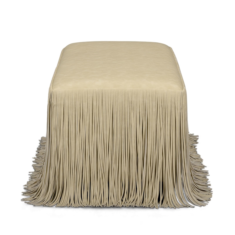 Shag Me Distressed Tan Performance Vegan Leather Bench