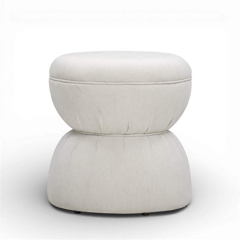 Tomlin Cream Performance Chenille Game Ottoman