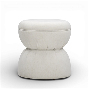 Tomlin Cream Performance Chenille Game Ottoman
