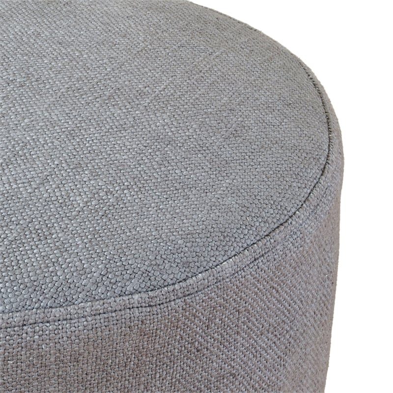 TOV Furniture Elsie Grey Upholstered Pouf