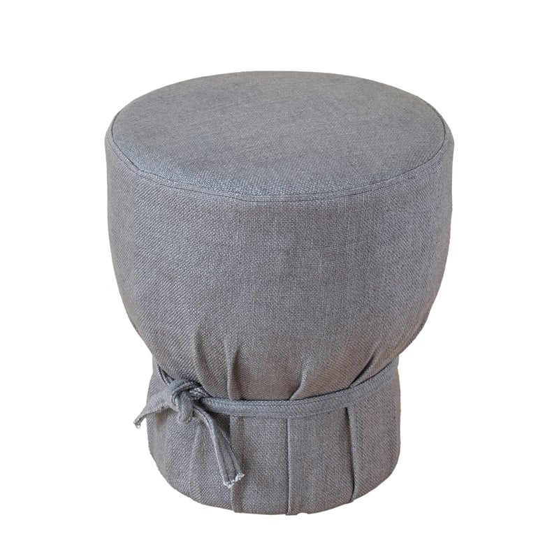 TOV Furniture Elsie Grey Upholstered Pouf