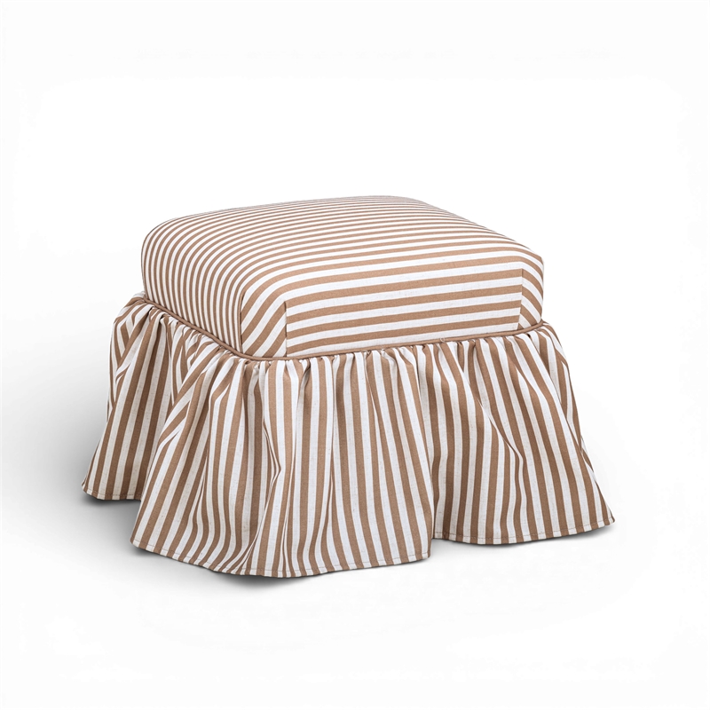 Gertrude Curry Yellow Linen Ottoman